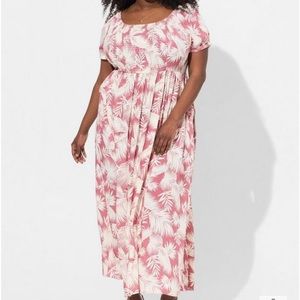 Torrid Maxi Challis Boat Neck Smocked Dress - 2